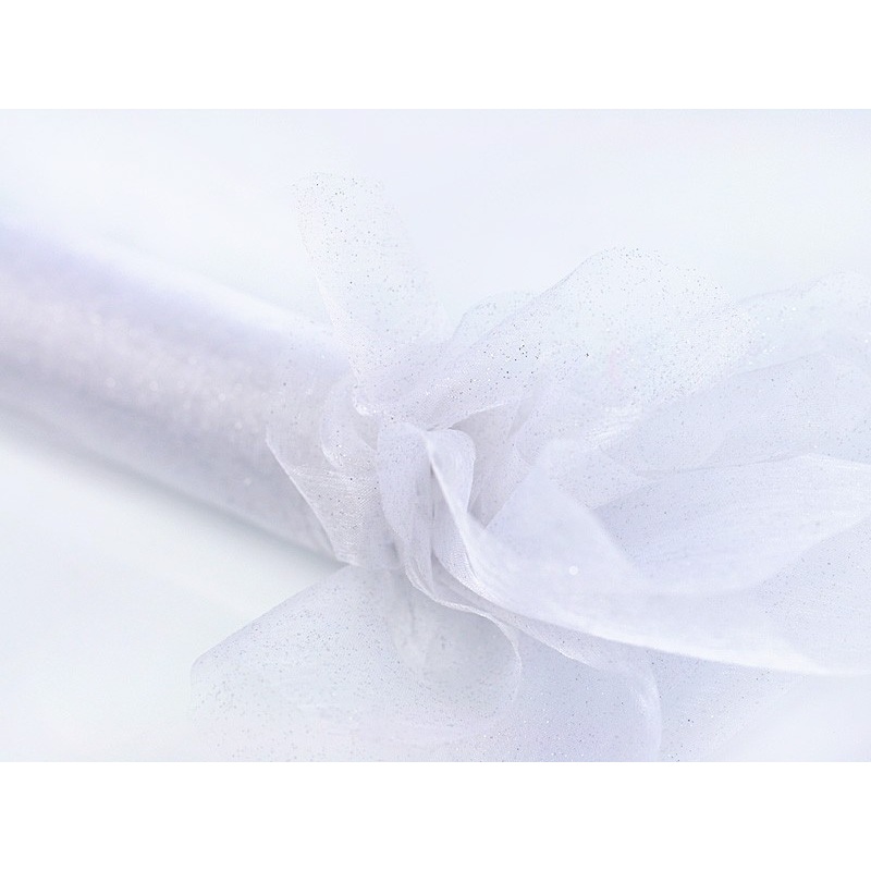 Glitter organza Daphne white 9m x 16cm