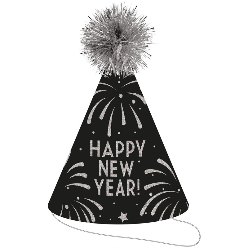 Glitter party hat Fireworks 23.5cm