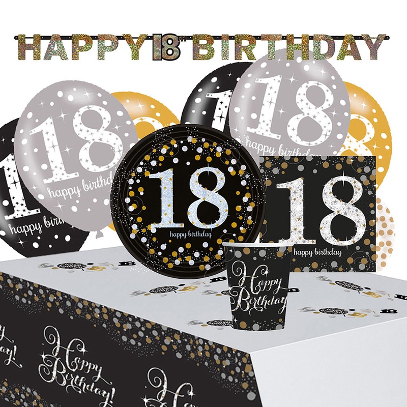 Golden 18th Birthday decoration set 41 pieces
