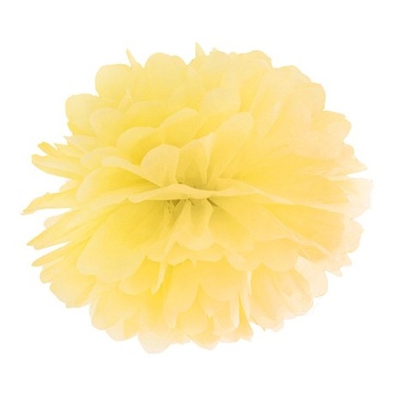 Pompon Romy lemon yellow 25cm