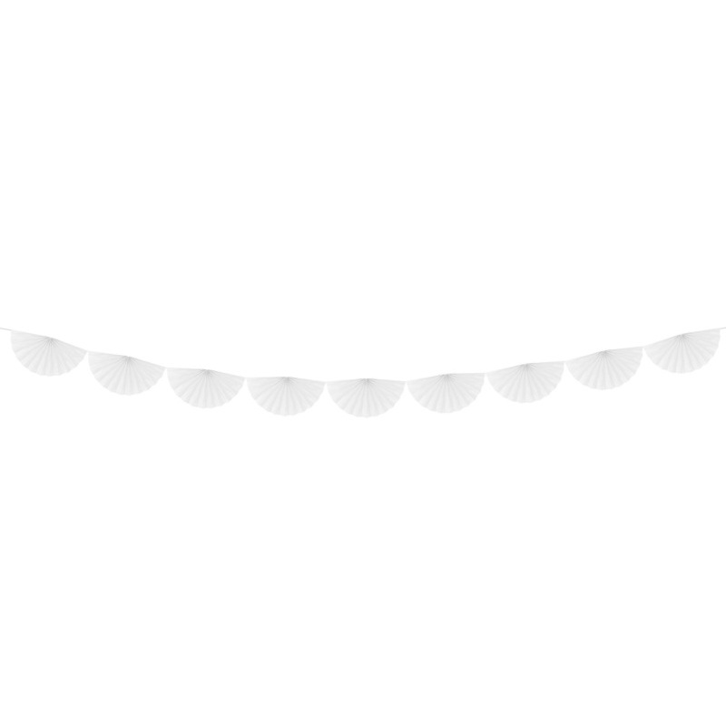 Rosette garland Daphne white 3m x 30cm