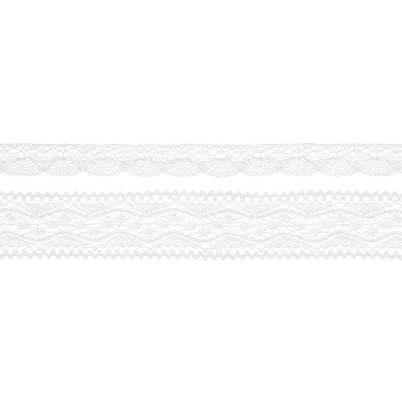 Vintage lace ribbon Caroline set of 2 white 1.5m