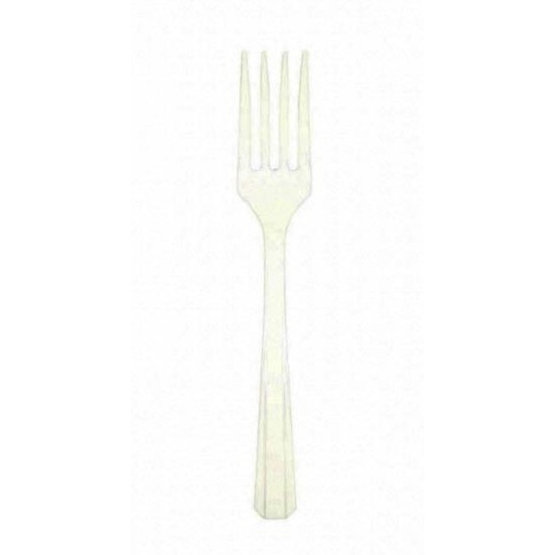 10 party buffet forks snow white 16cm