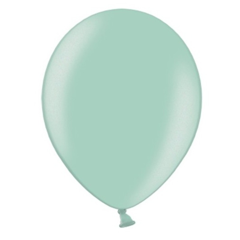 100 balloons metallic mint turquoise 12cm