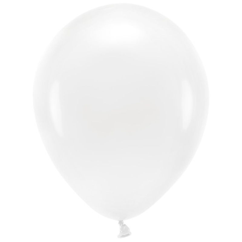 100 Eco Balloons Pastel White 30cm