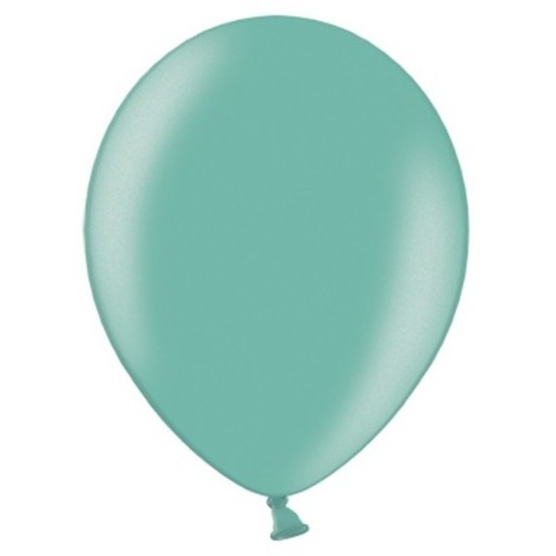 100 Partystar metallic balloons aquamarine 30cm