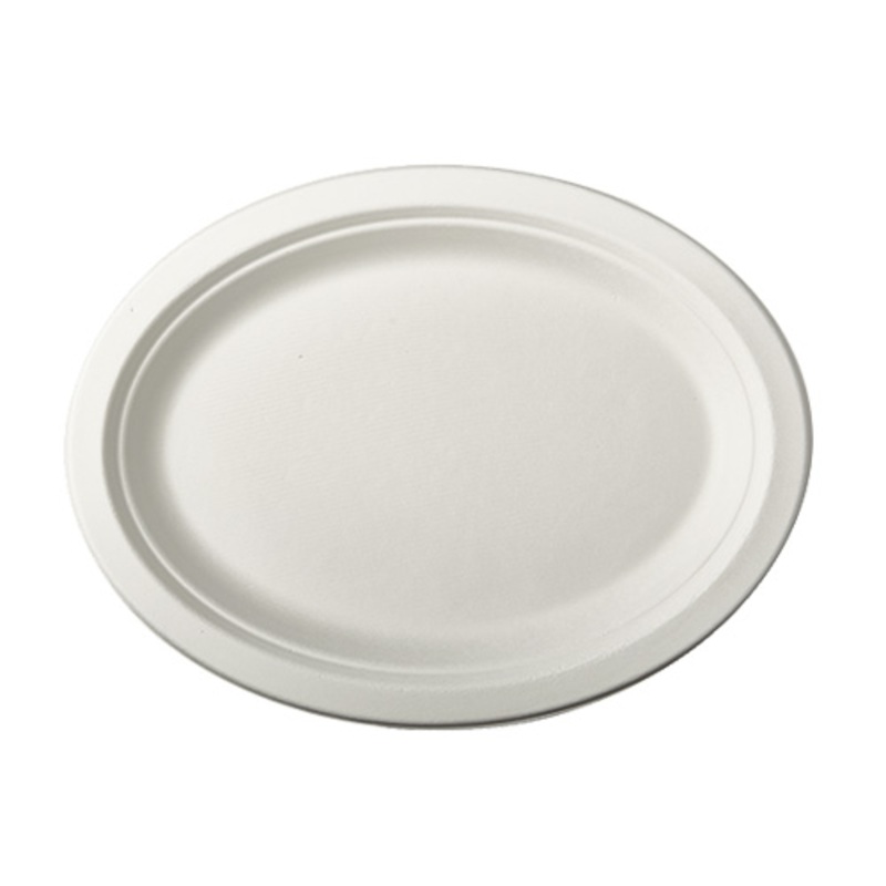 12 oval sugar cane plates Aleko 26 x 20cm