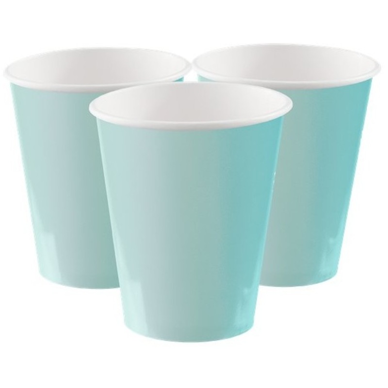 14 mint turquoise paper cups Boleo 270ml