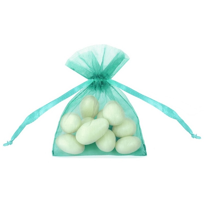 20 organza bags Claire turquoise 10cm