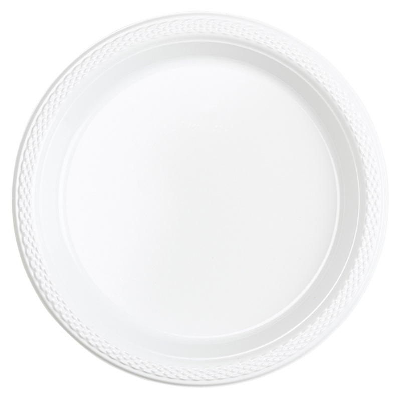 20 plastic plates Mila white 17.7cm