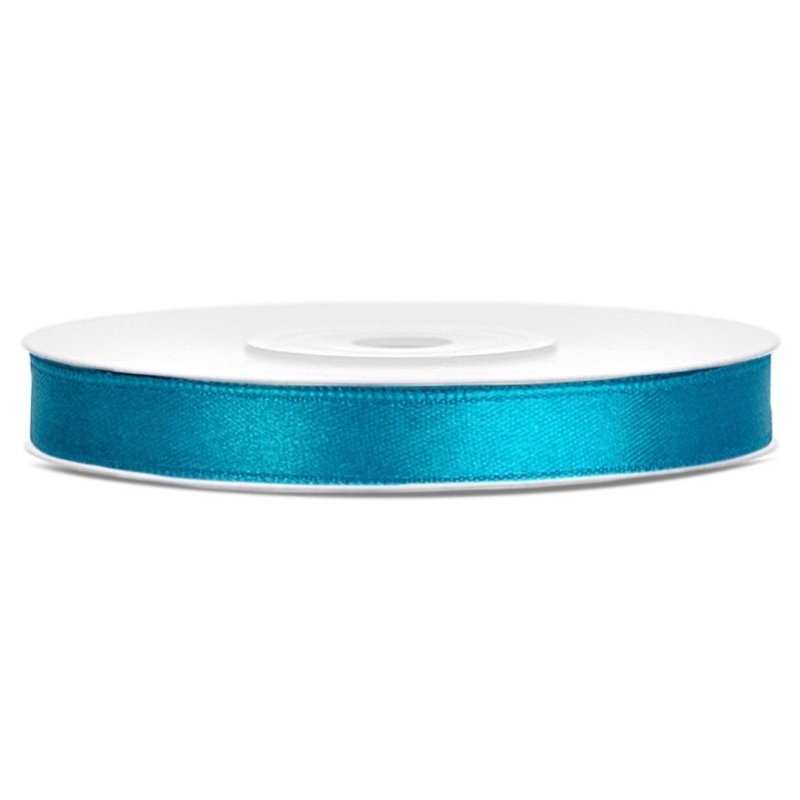 25m gift ribbon glossy turquoise on both sides