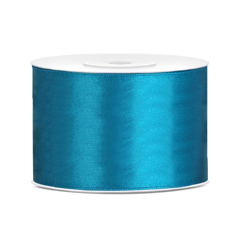 25m satin gift ribbon turquoise 5cm wide