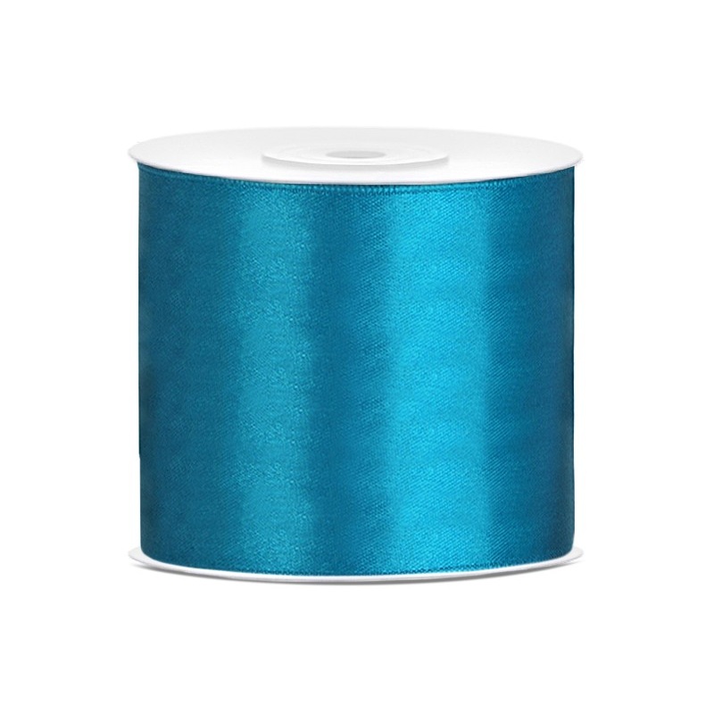 25m satin gift ribbon turquoise 75mm wide