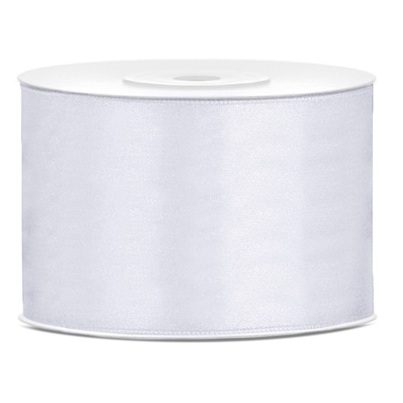 25m Satin Gift Ribbon White