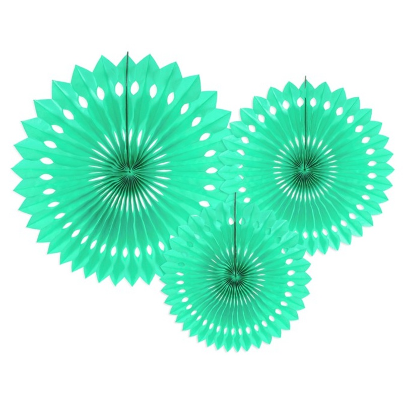 3 paper rosettes Kate mint
