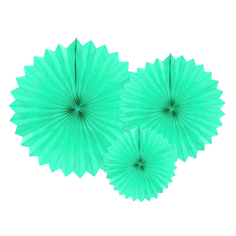 3 paper rosettes Partystar mint