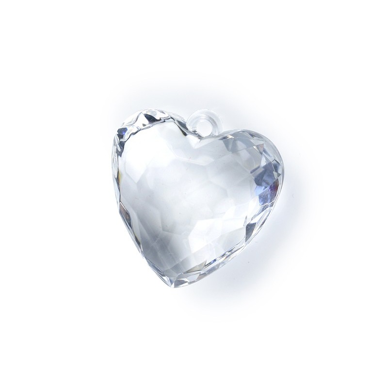 5 heart crystal pendants 4 x 4.2cm