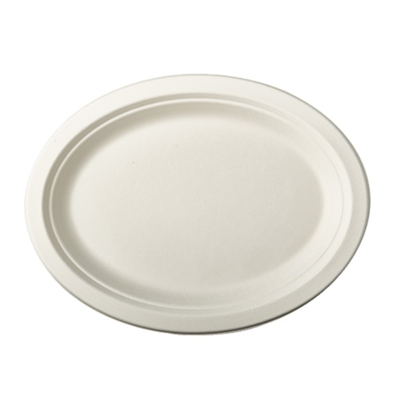 50 oval sugar cane plates Aleko 32 x 25.5cm