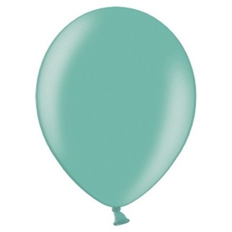 50 Partystar metallic balloons aquamarine 23cm
