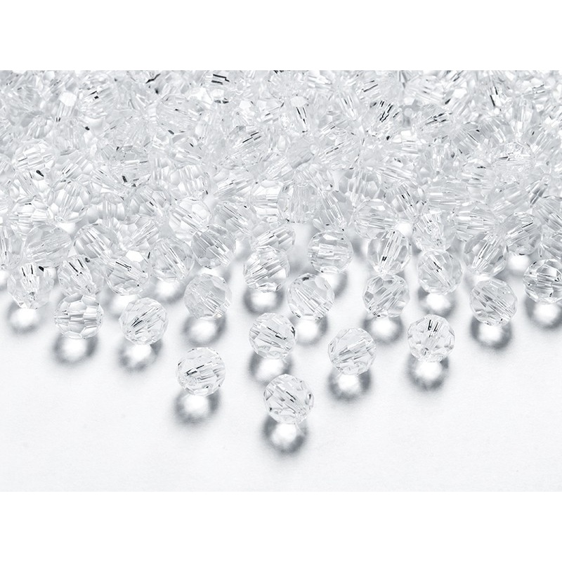 50 transparent crystal beads 1cm