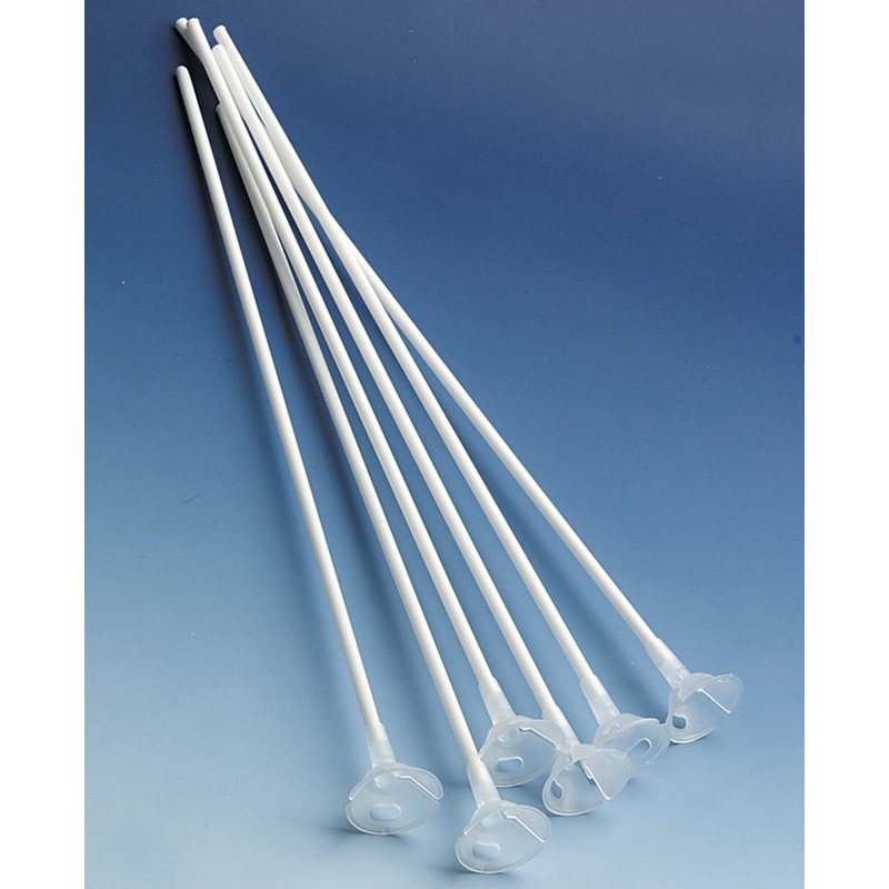 6 balloon sticks Rotterdam white with holder 40cm