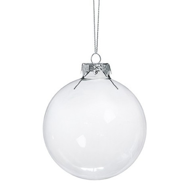 6 glass Christmas tree balls 7.5cm