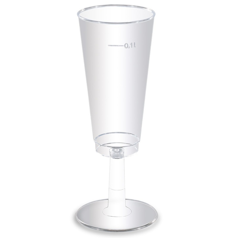 6 transparent champagne glasses 100ml