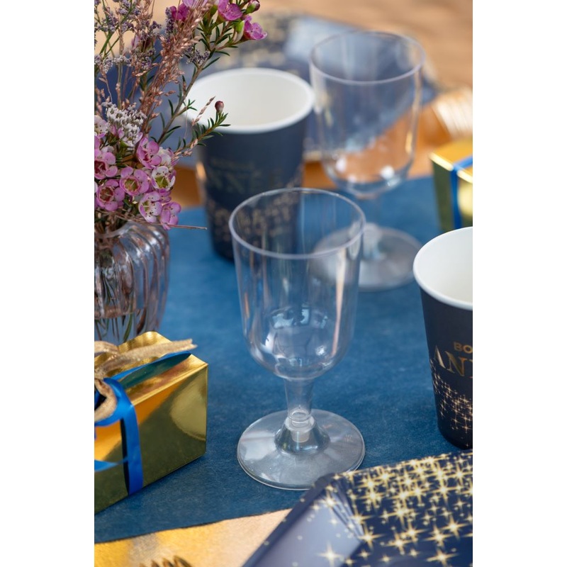 6 wine glasses transparent plastic 270ml