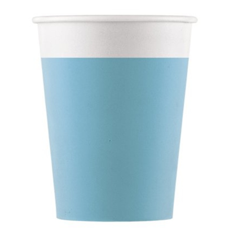 8 FSC paper cups Paganini turquoise 200ml