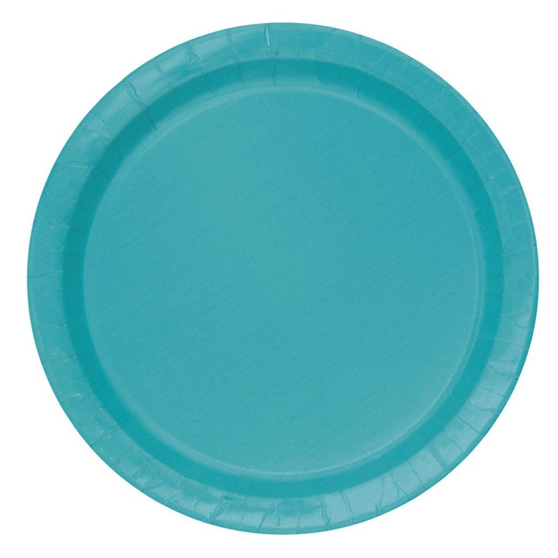 8 plates Vera turquoise 23cm