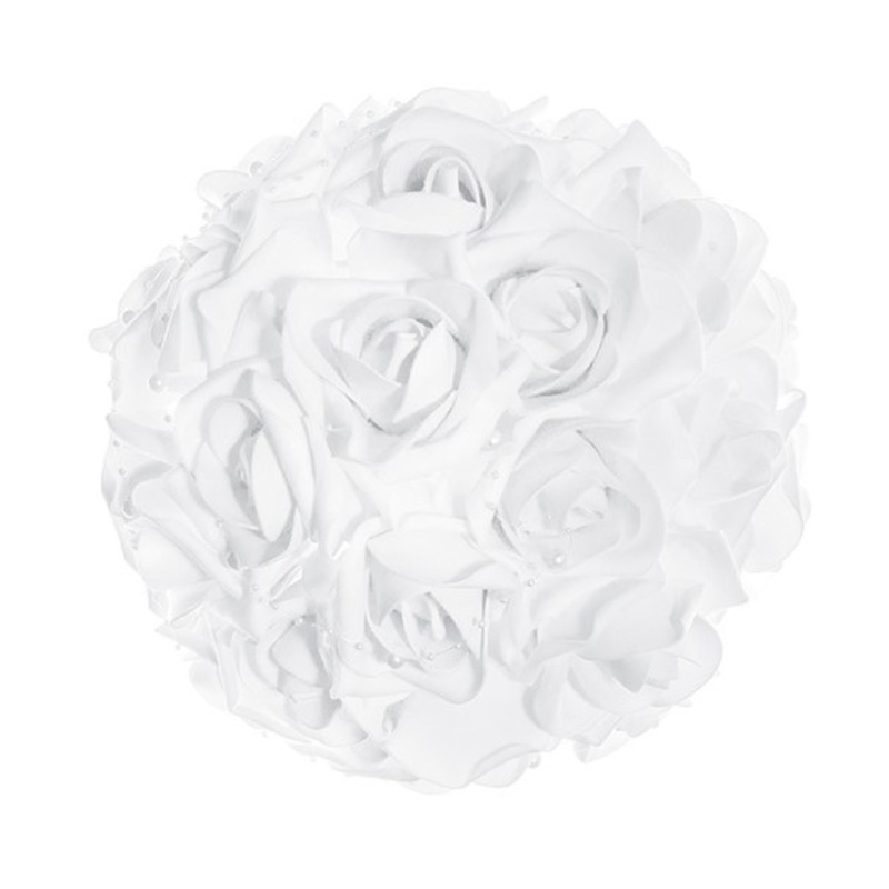 Bridal bouquet of white roses with pearls