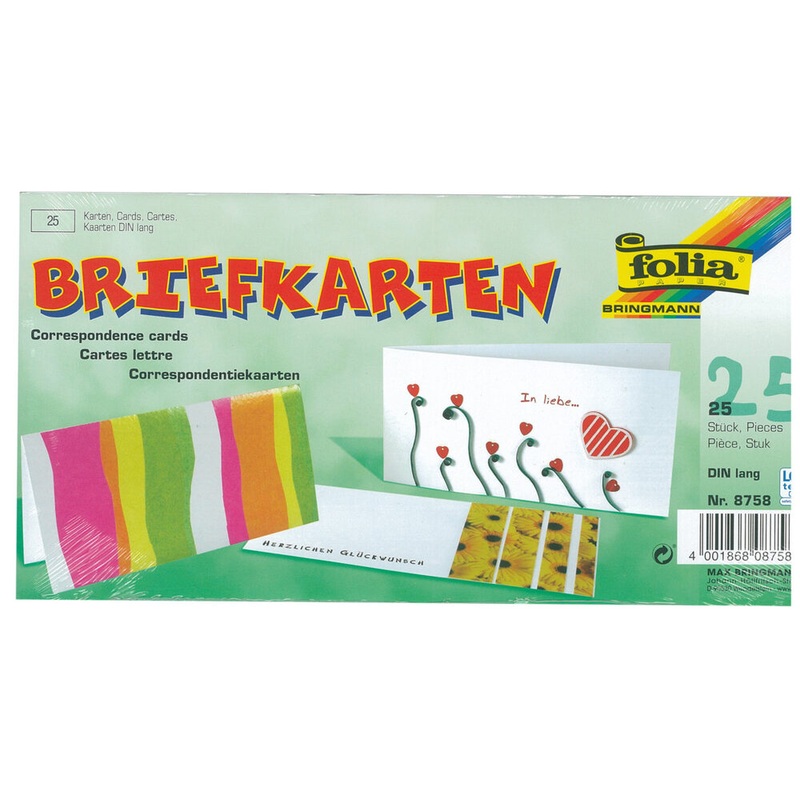 Briefkarten 190g/m wei DIN lang 25 Stck
