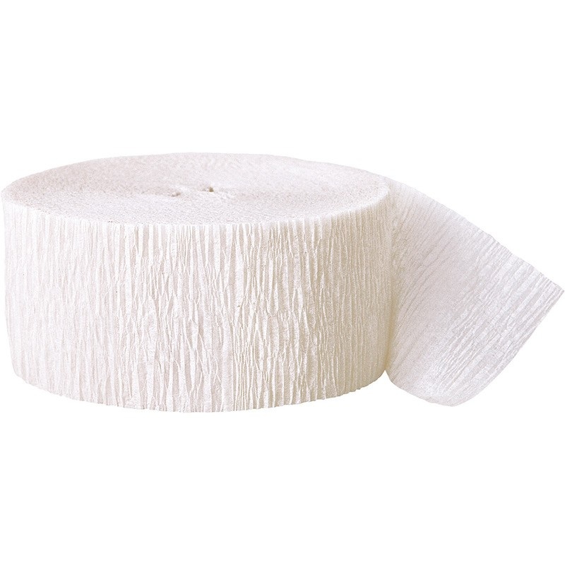Crepe paper streamer Fiesta White 24.6m