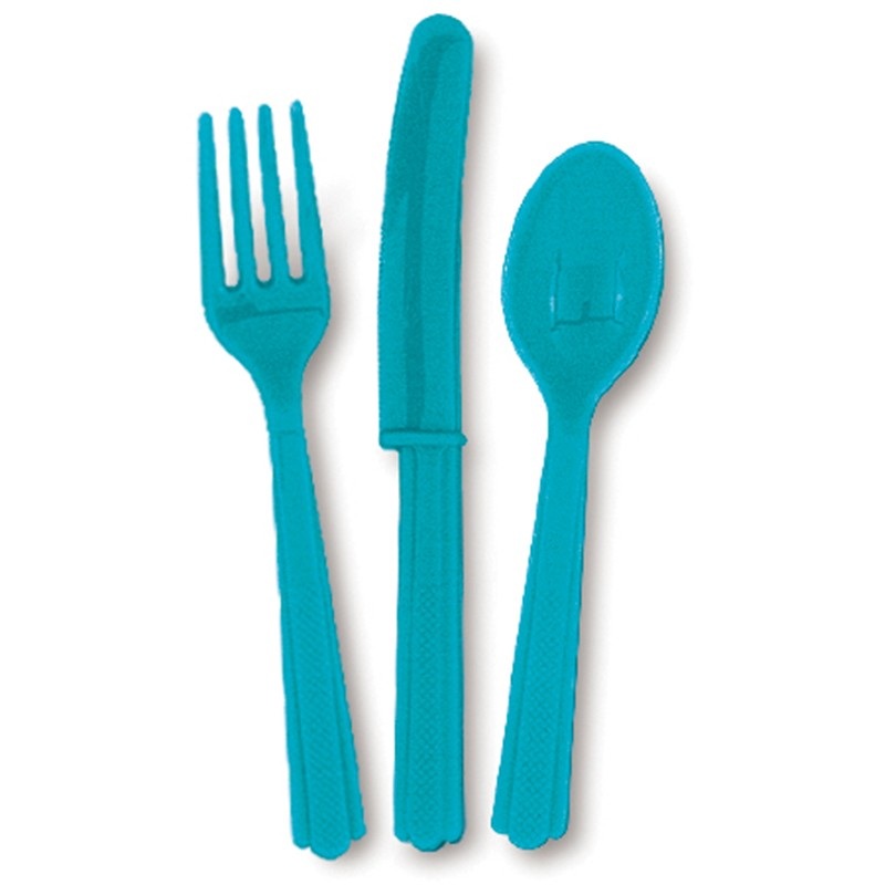 Cutlery set Vera turquoise 18 pieces