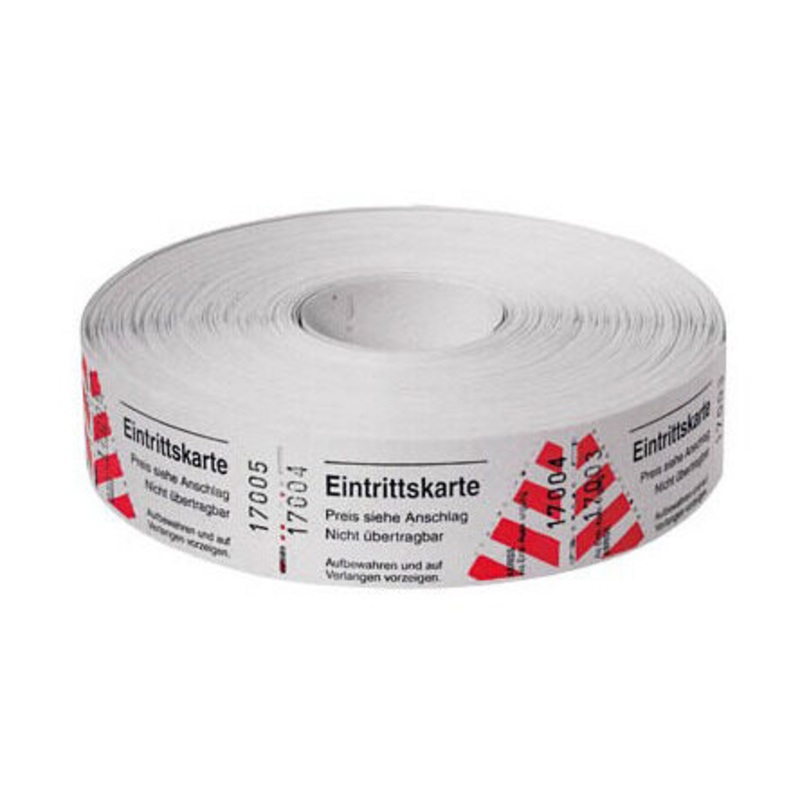 Eintrittsband Rolle 1000 Abrisse fortlaufend wei