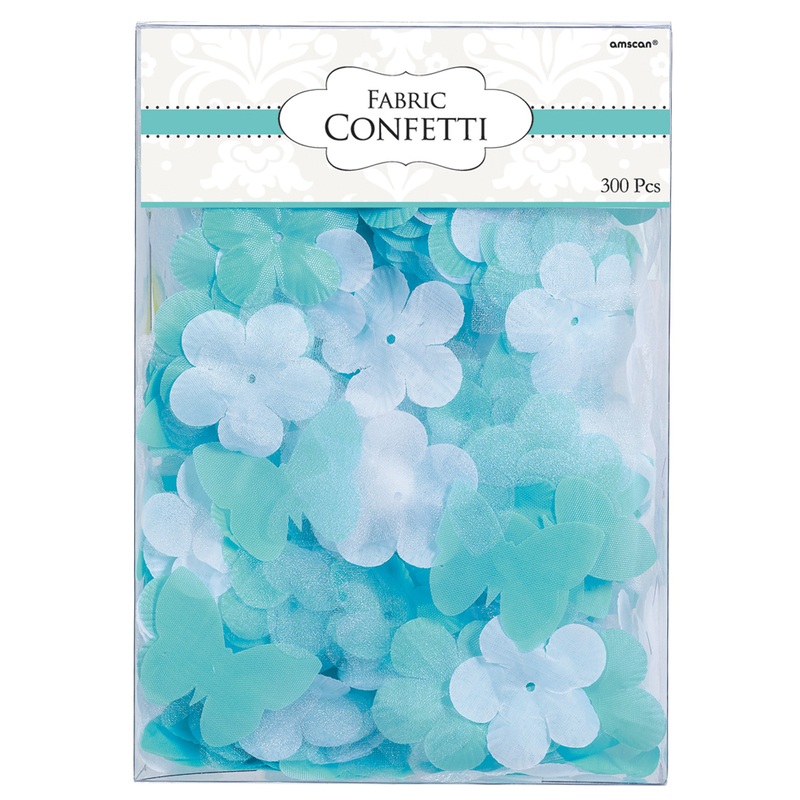Flowers & butterfly sprinkle decoration aquamarine