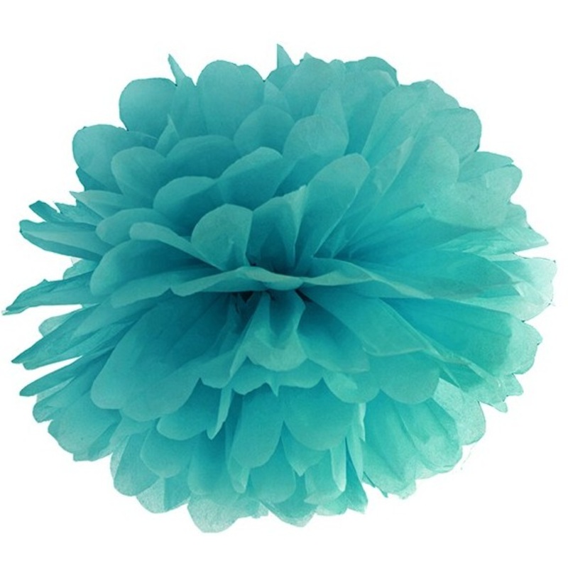 Pompon Romy turquoise 35cm