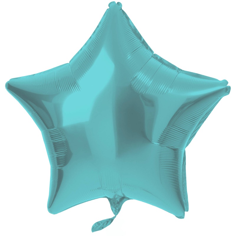 Star foil balloon Crystal aqua 48cm