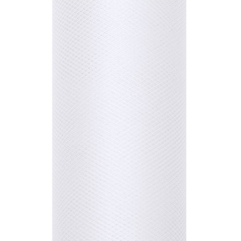 Tulle fabric Luna white 20m x 8cm