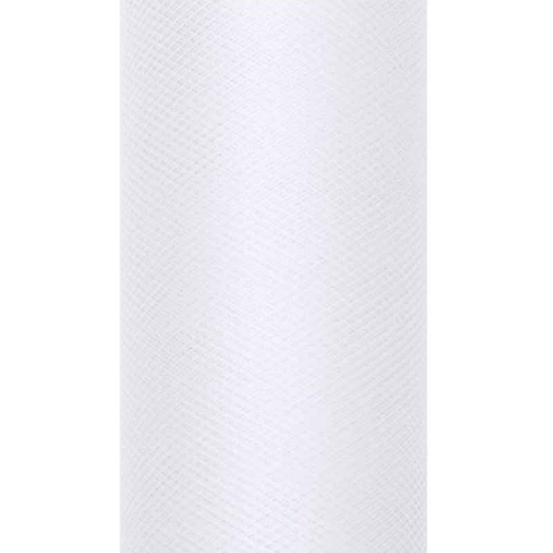Tulle fabric Luna white 9m x 15cm
