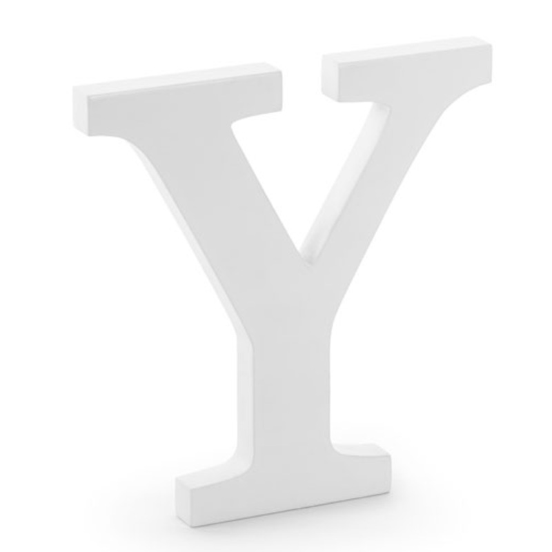 Wooden letter Y white 19cm x 20cm