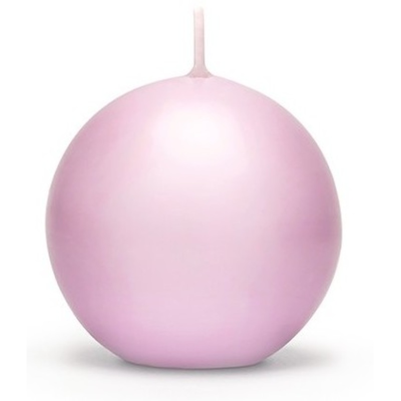 10 ball candles Torino light pink 6cm