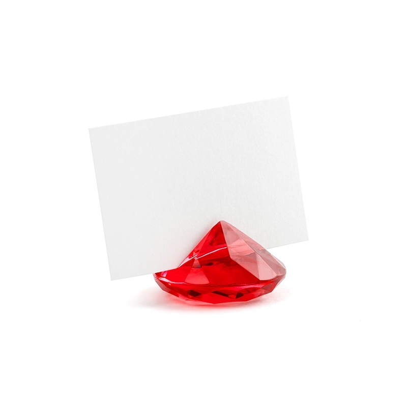 10 diamonds card holder red 4cm