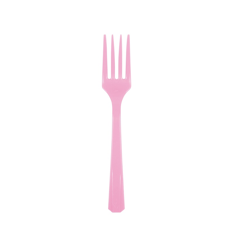 10 plastic forks Mila pink
