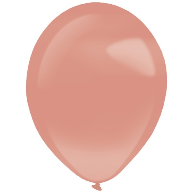 100 shimmering rose gold latex balloons 12cm