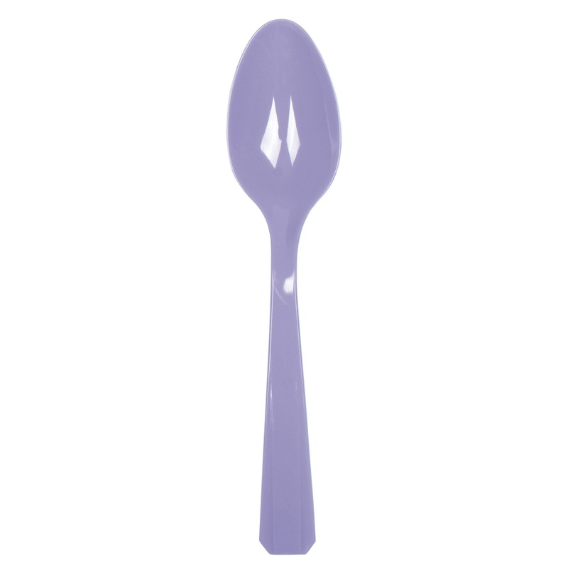 20 Mila purple plastic spoons