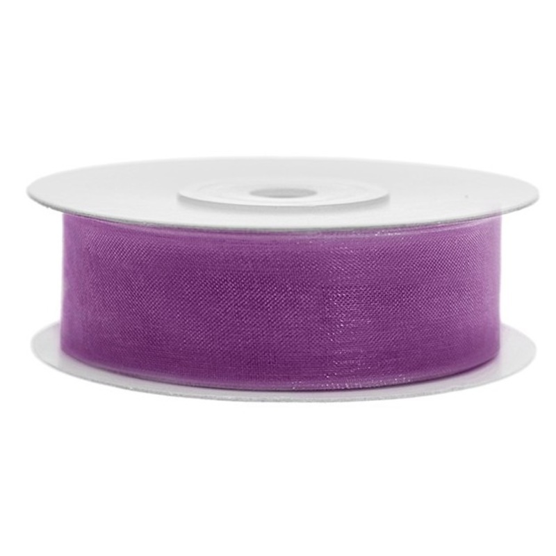 25m chiffon ribbon in plum