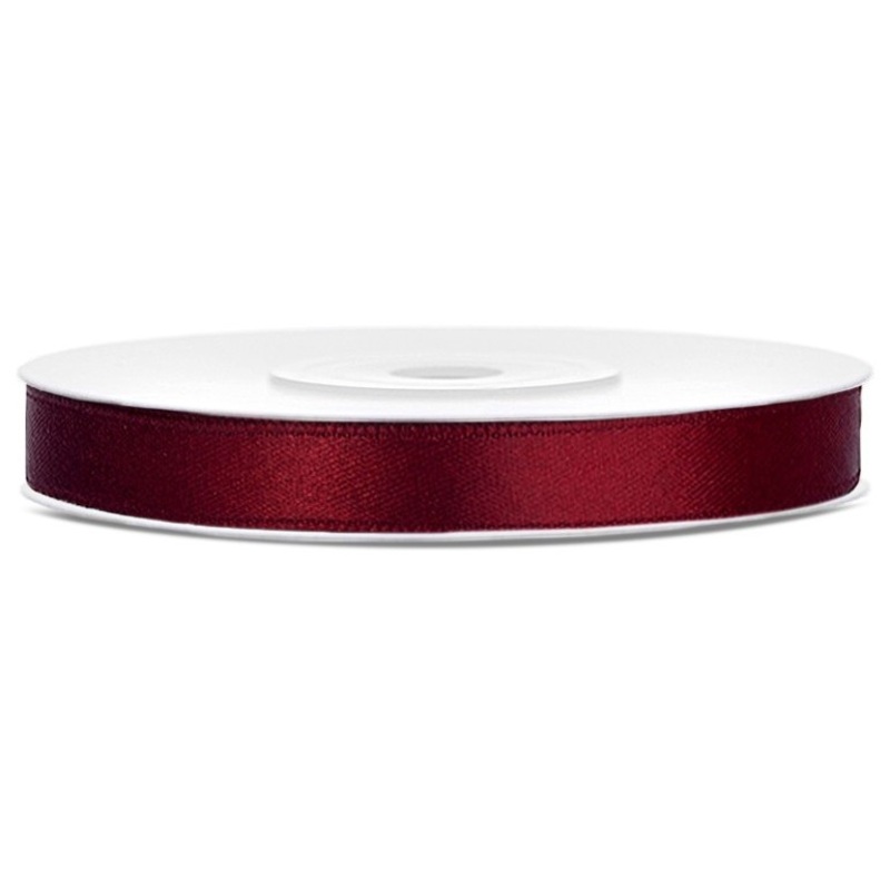 25m dark red satin ribbon