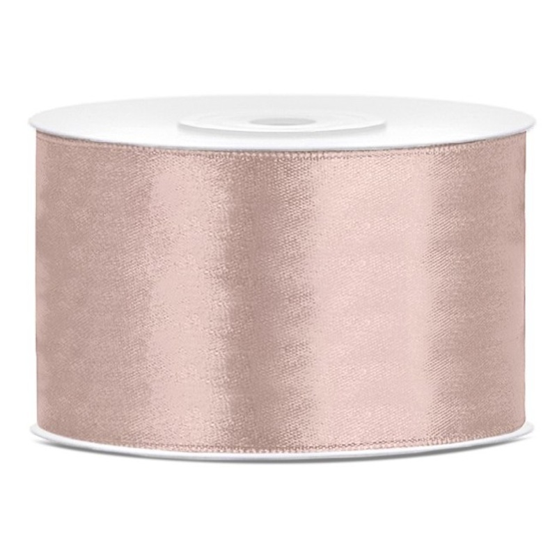 25m satin ribbon, rose gold, 38mm wide