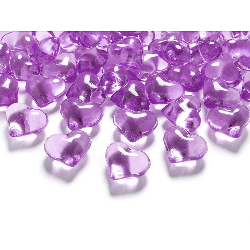 30 crystal sprinkle hearts lilac
